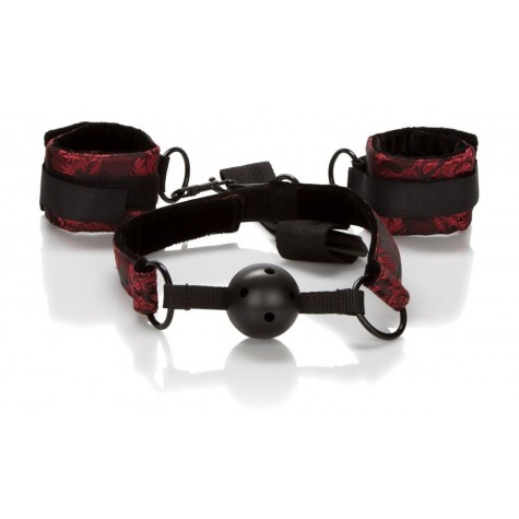 Кляп с наручниками Breathable Ball Gag With Cuffs