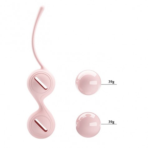 Нежно-розовые вагинальные шарики на сцепке Kegel Tighten Up I