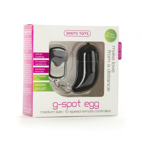 Чёрное радиоуправляемое виброяйцо Vibrating G-spot Egg medium