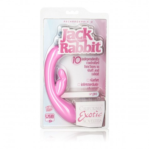 Перезаряжаемый вибратор Rechargeable G Jack Rabbit - 16,5 см.